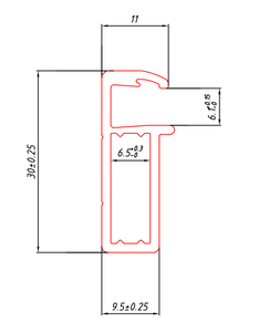 Cadre solaire en aluminium 30x9,5 mm