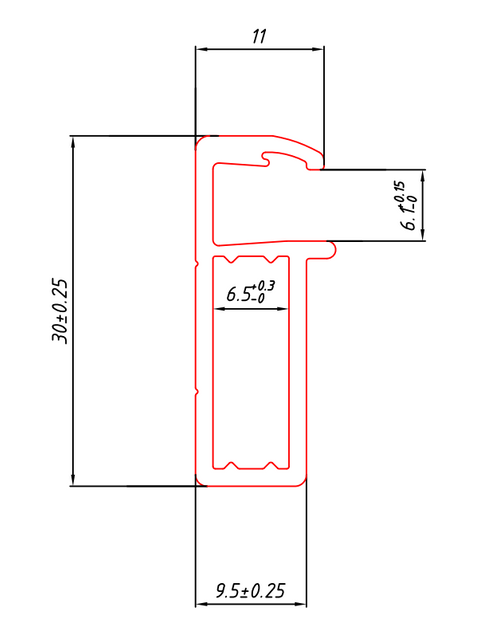 Cadre solaire en aluminium 30x9,5 mm